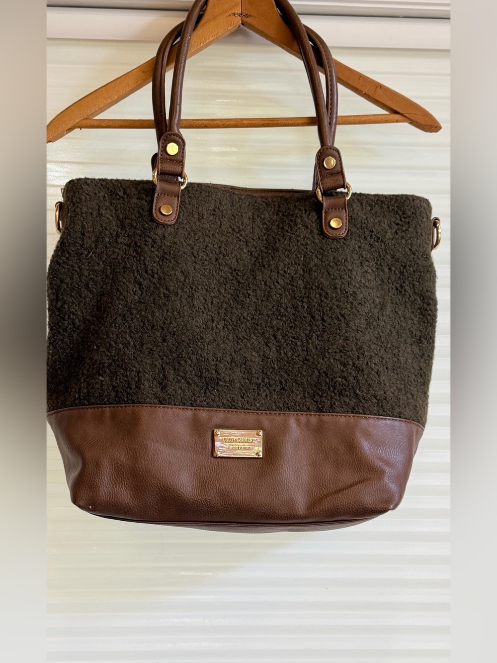 Coco+Carmen Olive Felted Wool Tote Bag